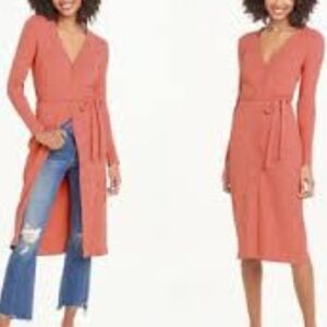 Elegant Coral Wrap Dress